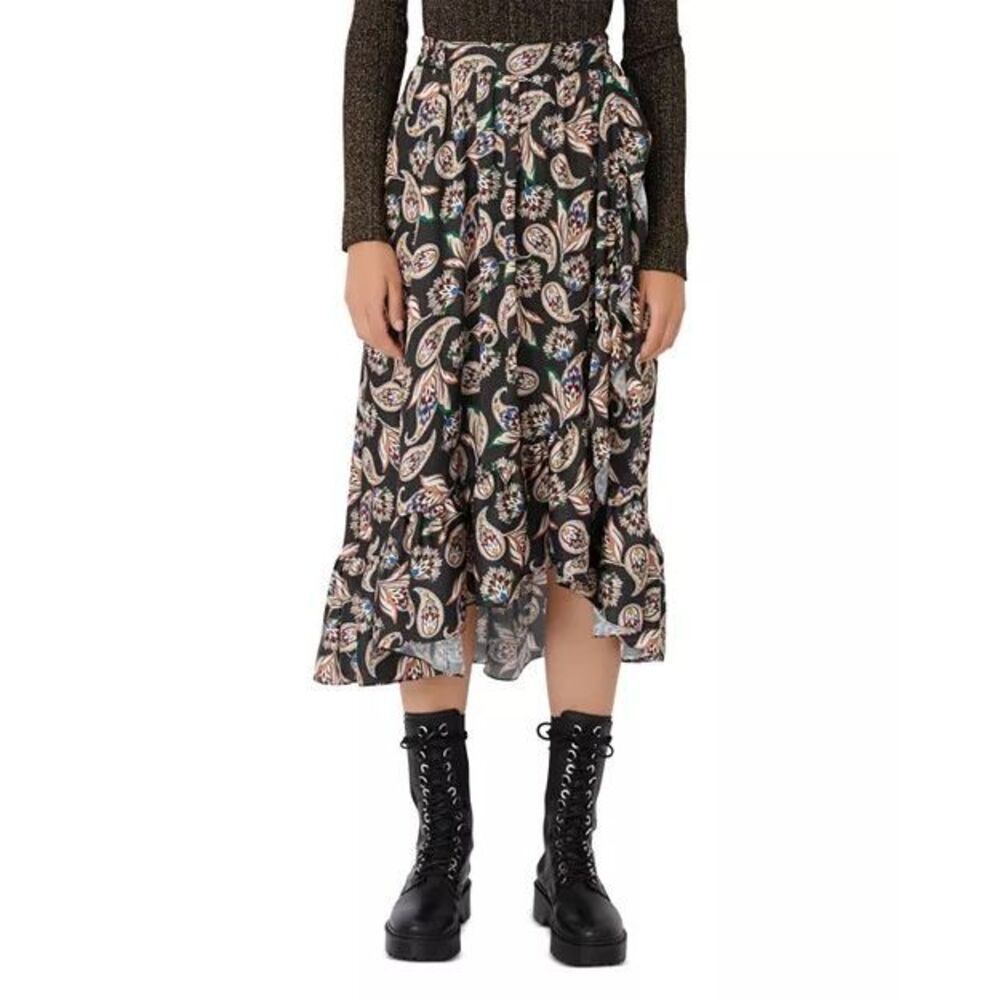 ✨Maje Jisley Ruffled Paisley Print Midi Sz 34/XS Skirt✨